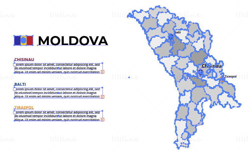 Moldova harita vektörü