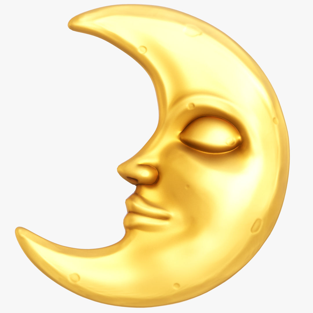 Moon crescent face 3D Model