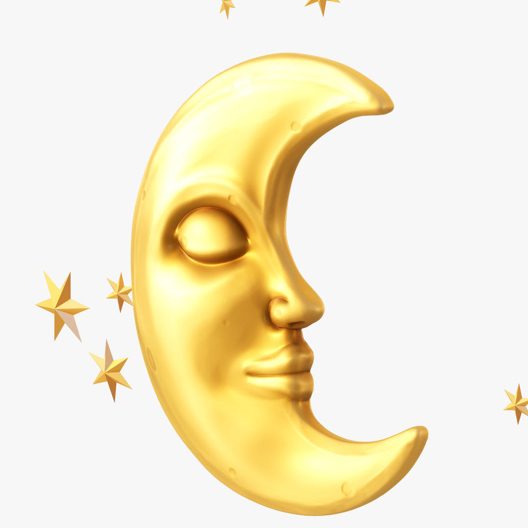 Moon crescent face 3D Model