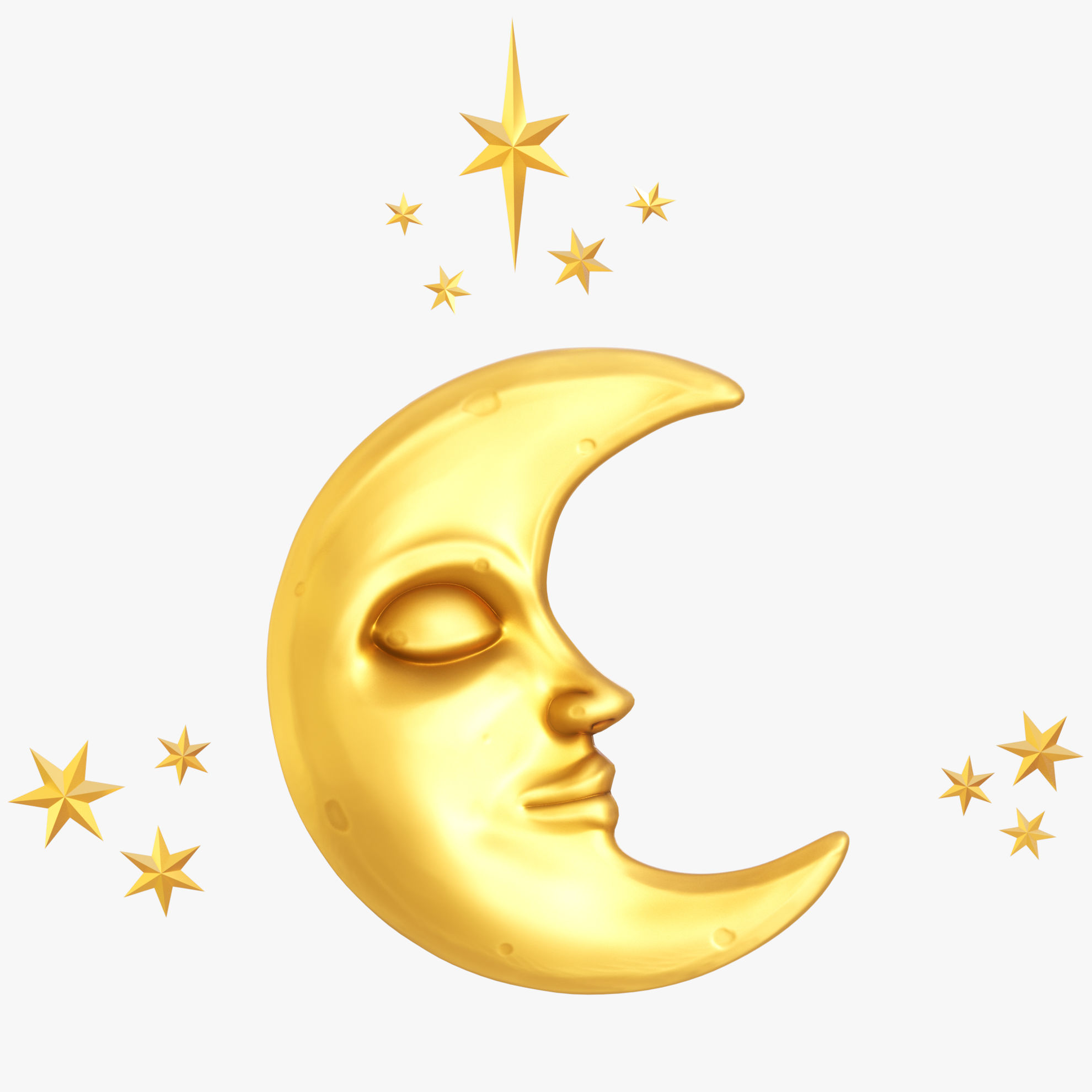 Moon crescent face 3D Model