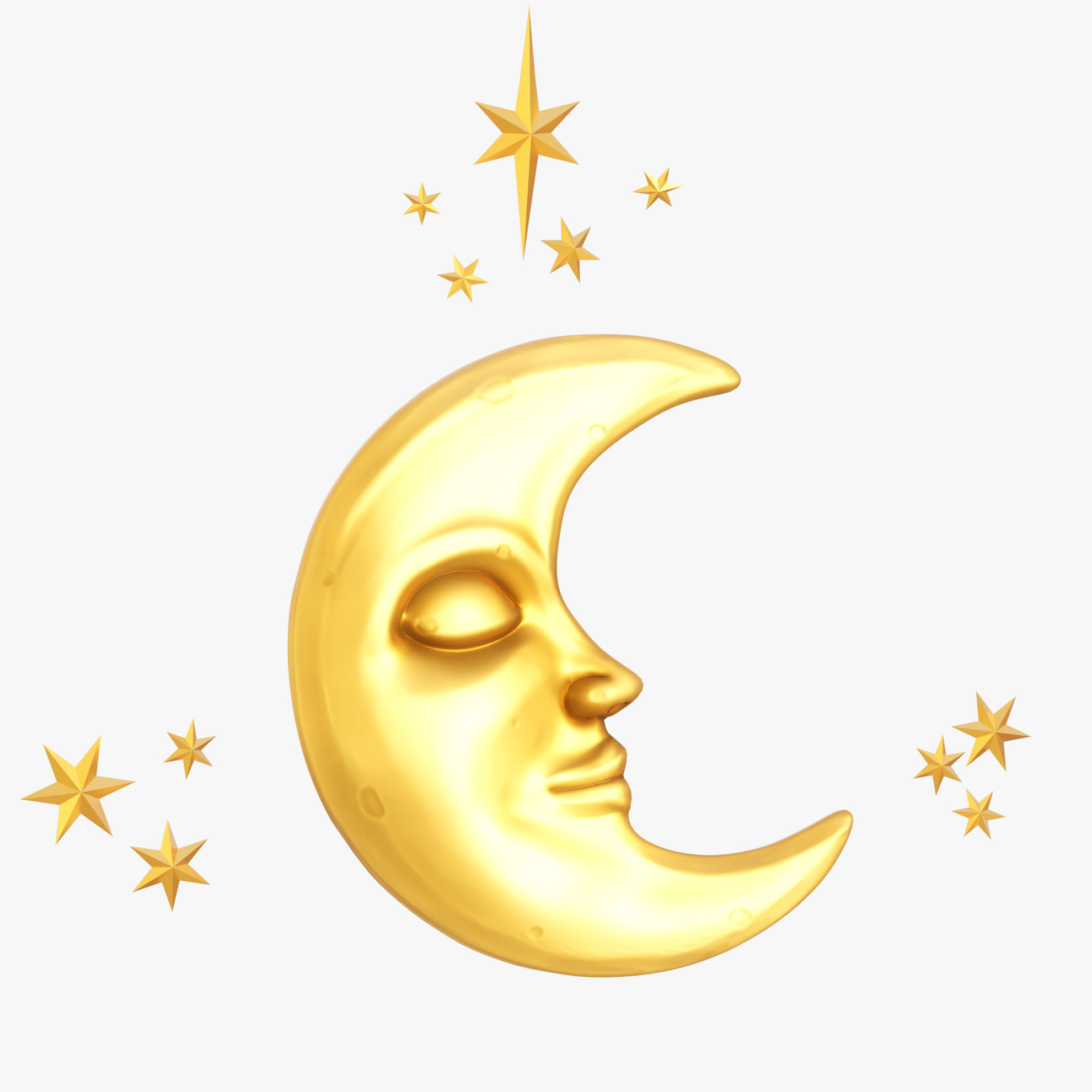 Moon crescent face 3D Model