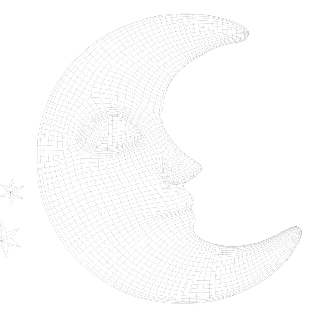 Moon crescent face 3D Model