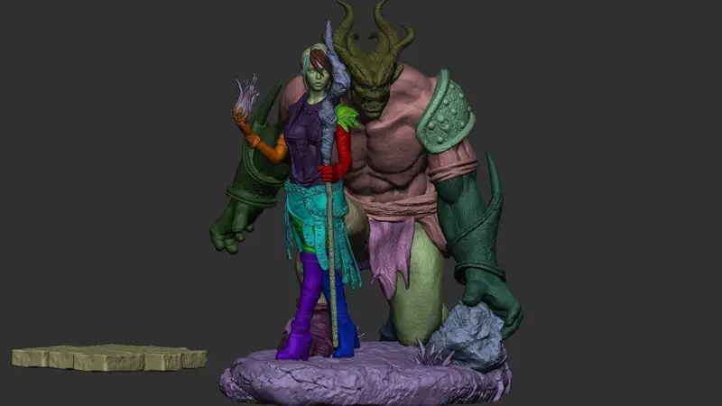 Archivo STL del modelo de impresión 3D de Morrigan y Monster de 