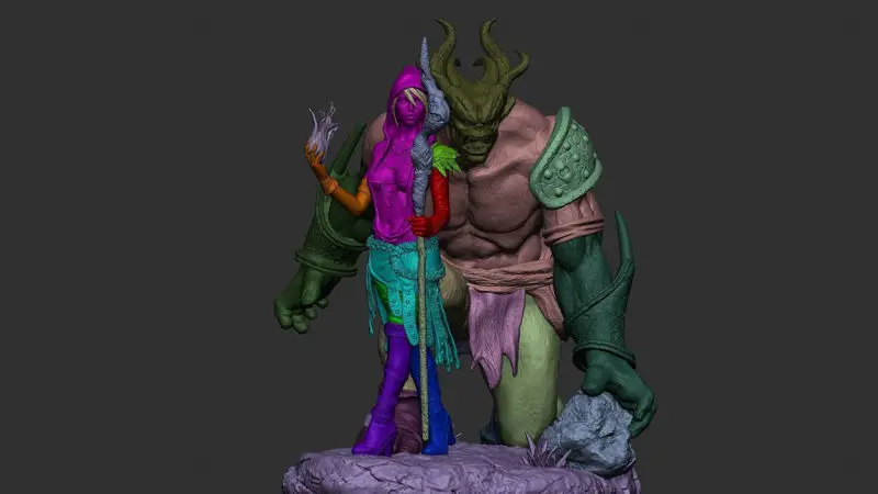 Archivo STL del modelo de impresión 3D de Morrigan y Monster de 