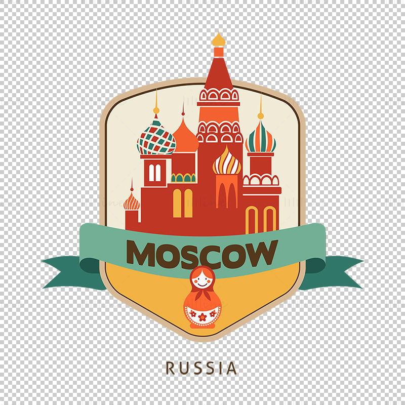 Moscow City iconic elements vector eps png