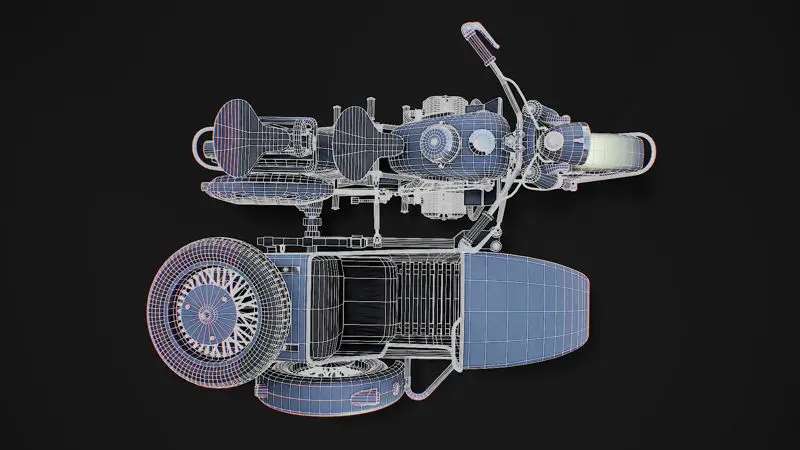 Мотоцикл с сидением 3d модель