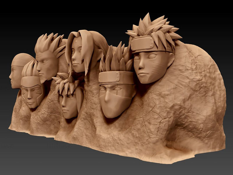 Mountain of the Hokages 3D Model Ready to Print STL