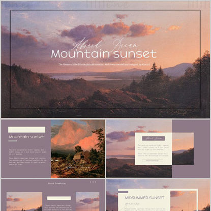 Mountain sunset PowerPoint Template