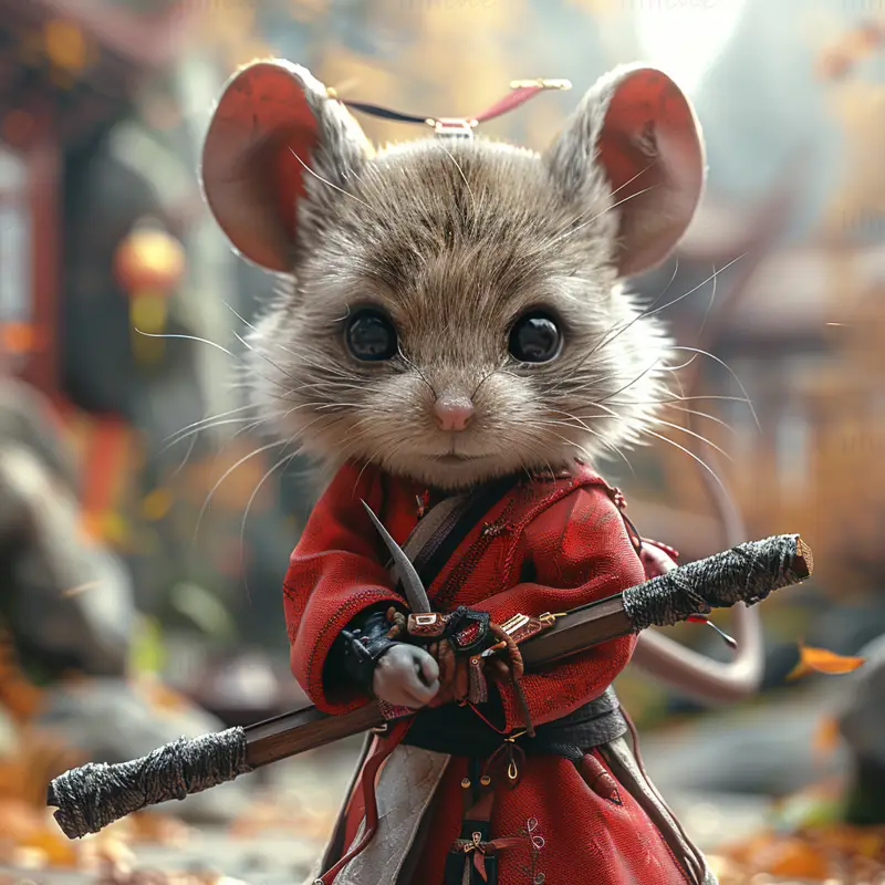 ネズミの赤ちゃん戦士のイラスト
