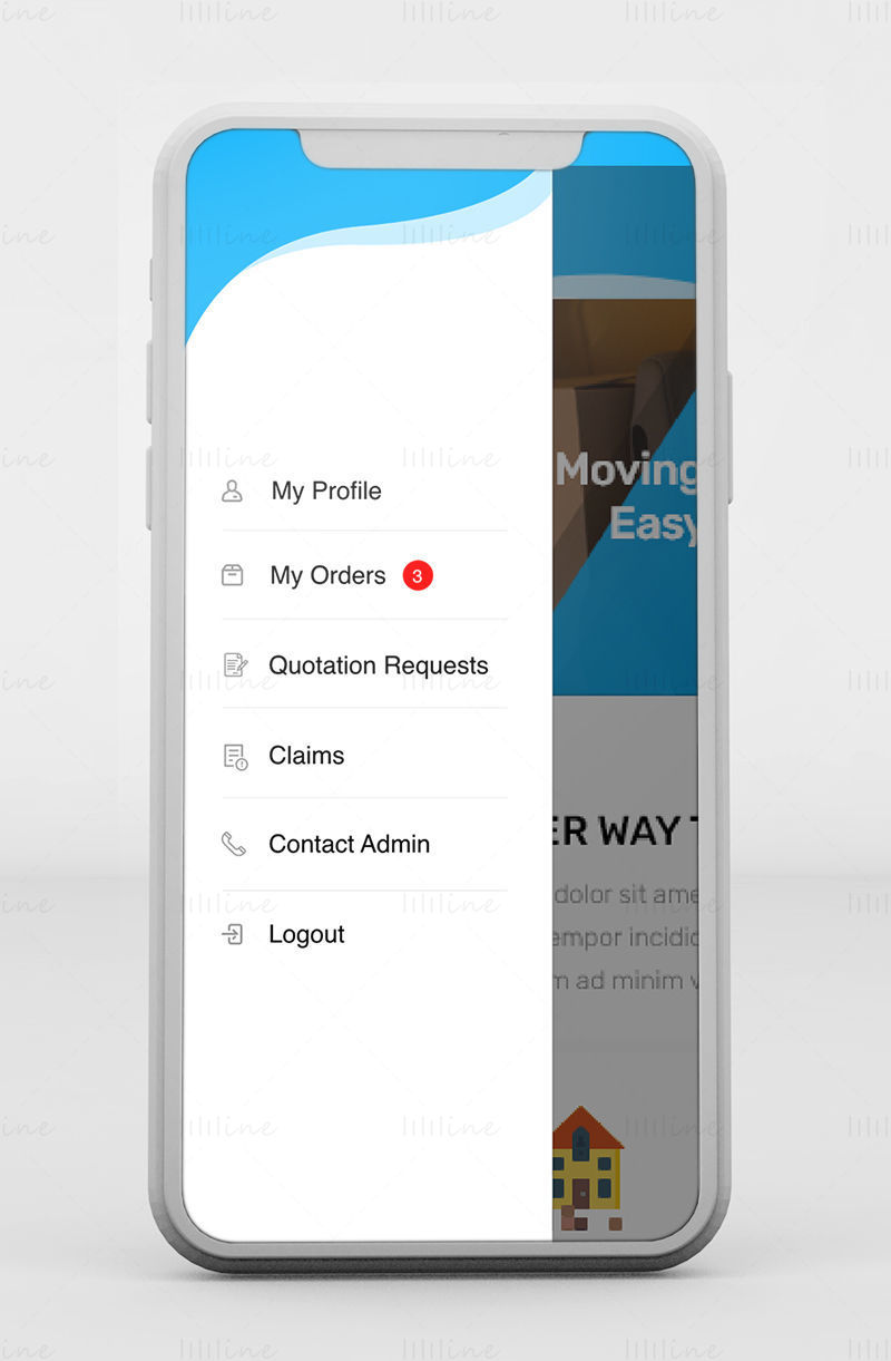 Aplicația Moveit Moving - Kit Adobe XD Mobile UI