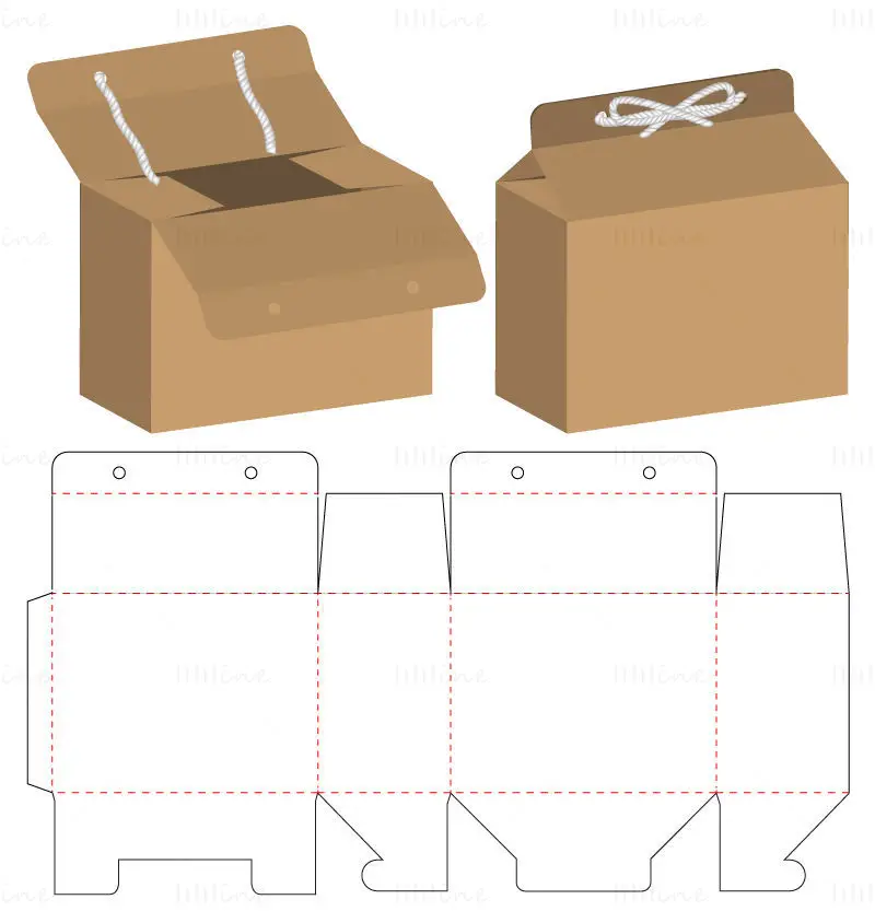 Multifunctional packaging box dieline vector