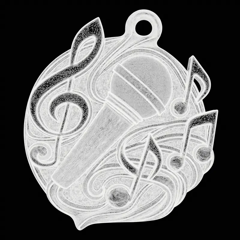 Musikmikrofon-Anhänger-Schmuckdesign 3D-Druckmodell