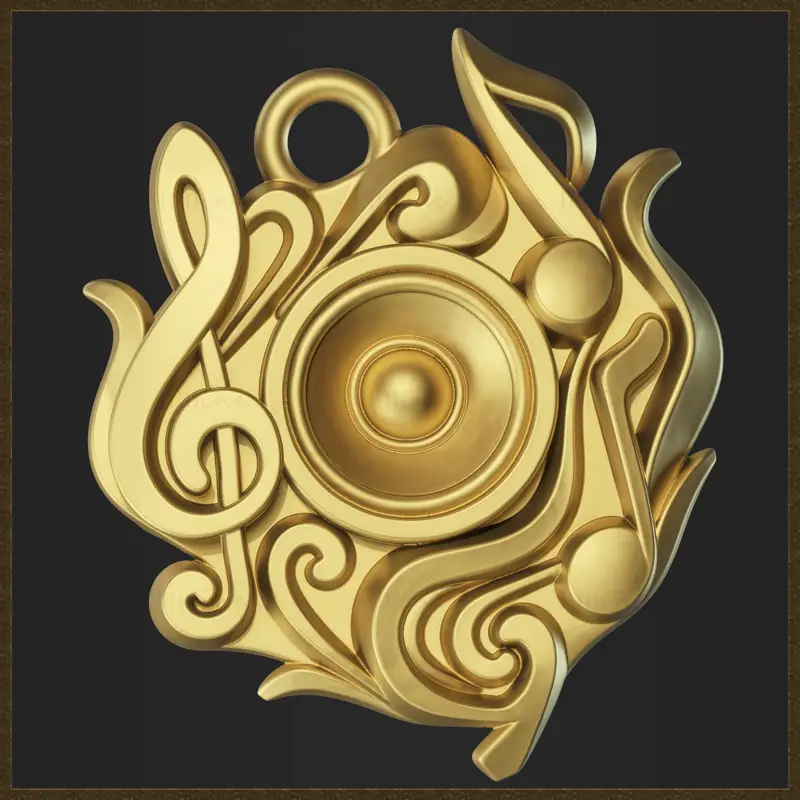 Musiksymbol-Amulett-Schmuckdesign 3D-Druckmodell