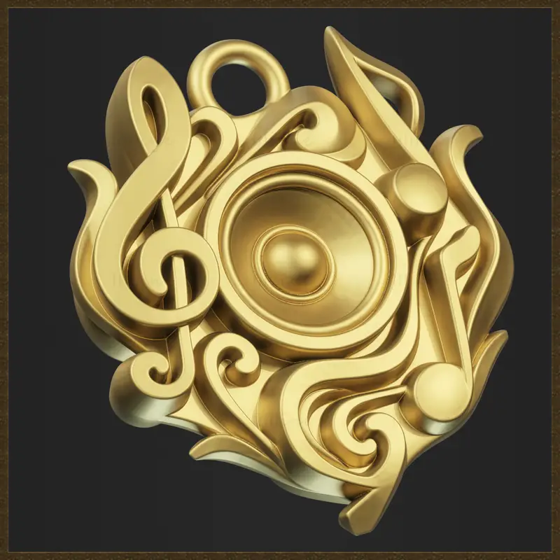Musiksymbol-Amulett-Schmuckdesign 3D-Druckmodell