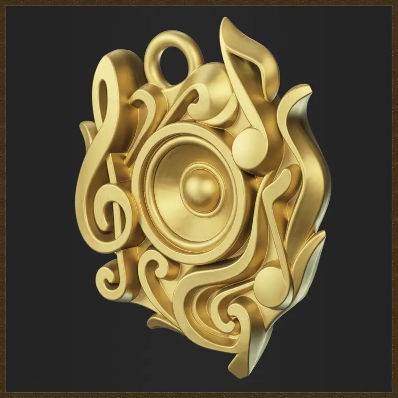 Musiksymbol-Amulett-Schmuckdesign 3D-Druckmodell