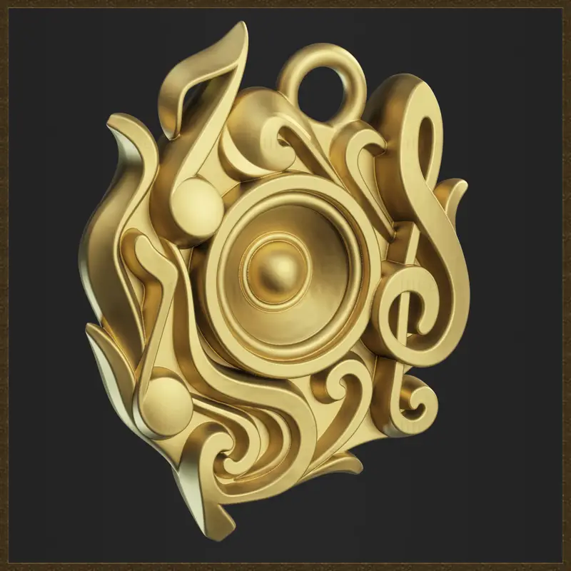 Musiksymbol-Amulett-Schmuckdesign 3D-Druckmodell