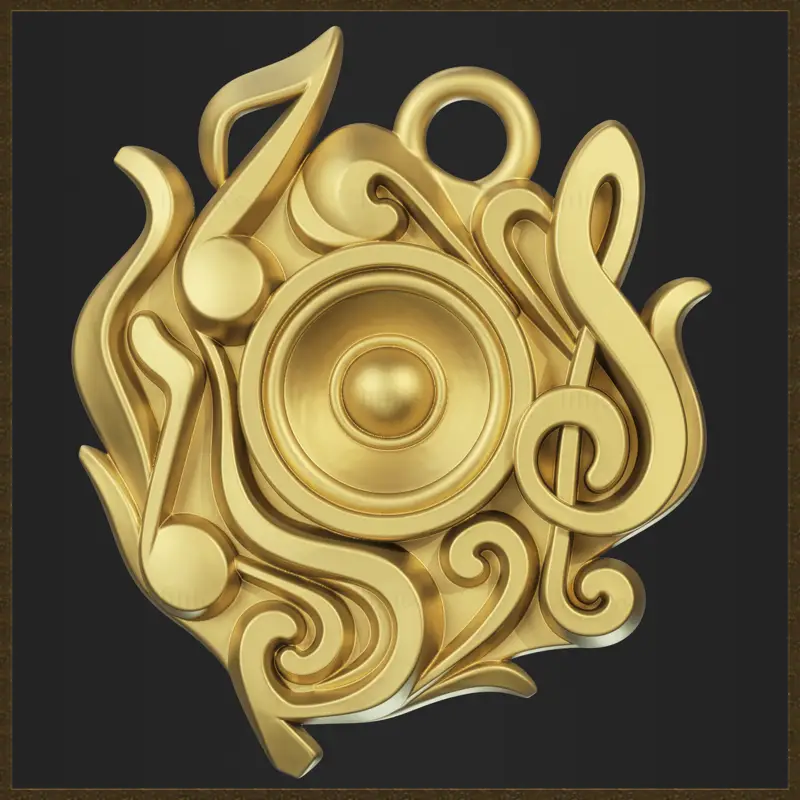 Musiksymbol-Amulett-Schmuckdesign 3D-Druckmodell