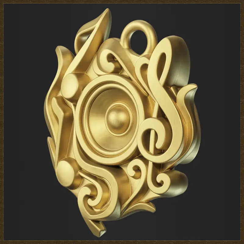Musiksymbol-Amulett-Schmuckdesign 3D-Druckmodell