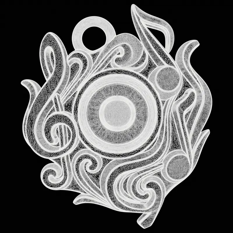 Musiksymbol-Amulett-Schmuckdesign 3D-Druckmodell