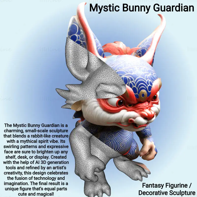 3D печатен модел Mystic Bunny Guardian