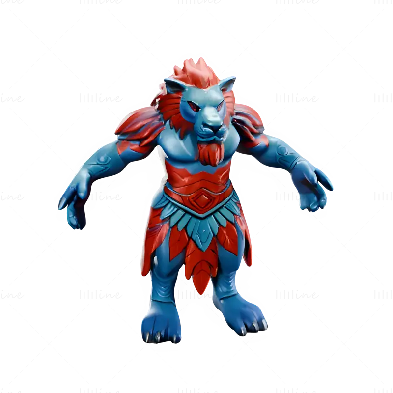 3D tiskový model postav Mystic Lion Warrior