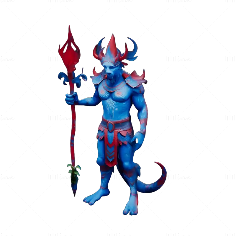 3D tiskový model postav Mystic Lion Warrior