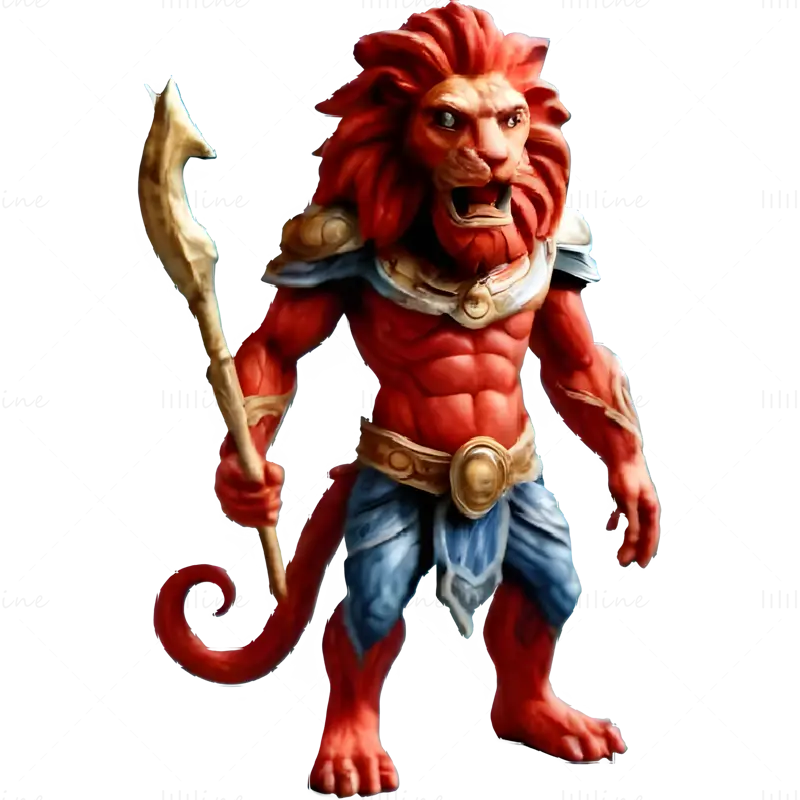 Modèle d'impression 3D de figurines Mystic Lion Warrior