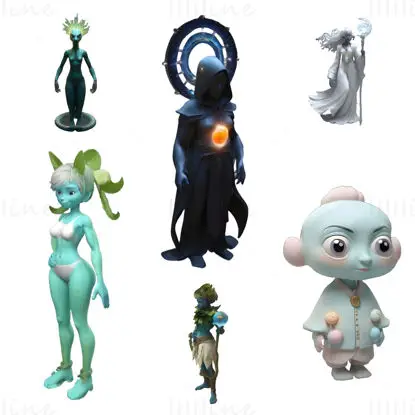 Mystical Beings Character 3D Print Model Set