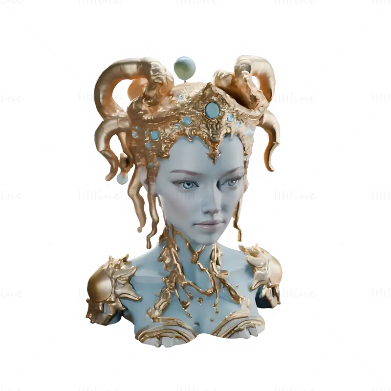 Mystical Queen Collection - Royal Fantasy Figurines 3D Print Model