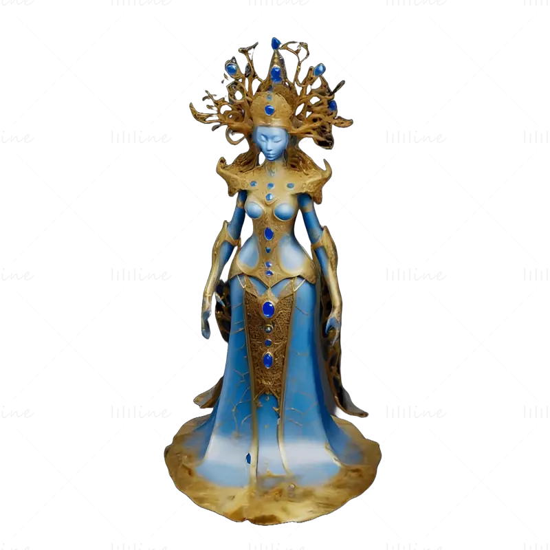 Mystical Queen Collection - Royal Fantasy Figurines 3D Print Model