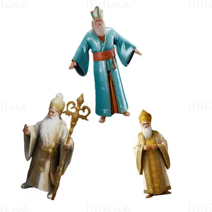 Mystical Wizards Trio 3D Print Model