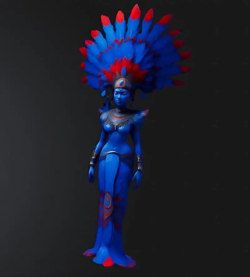 Mythical Winged Warrior and Feathered Headdress Goddesses 3D Print Model Collection