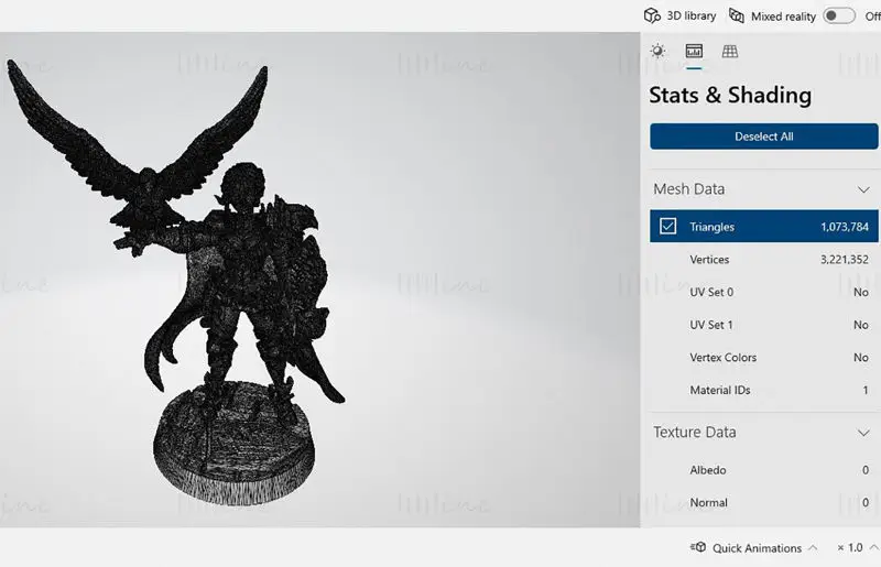 Nadia Female Falconer Miniatures 3D Printing Model STL