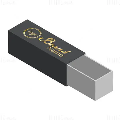 Narrow rectangular drawer box dieline vector