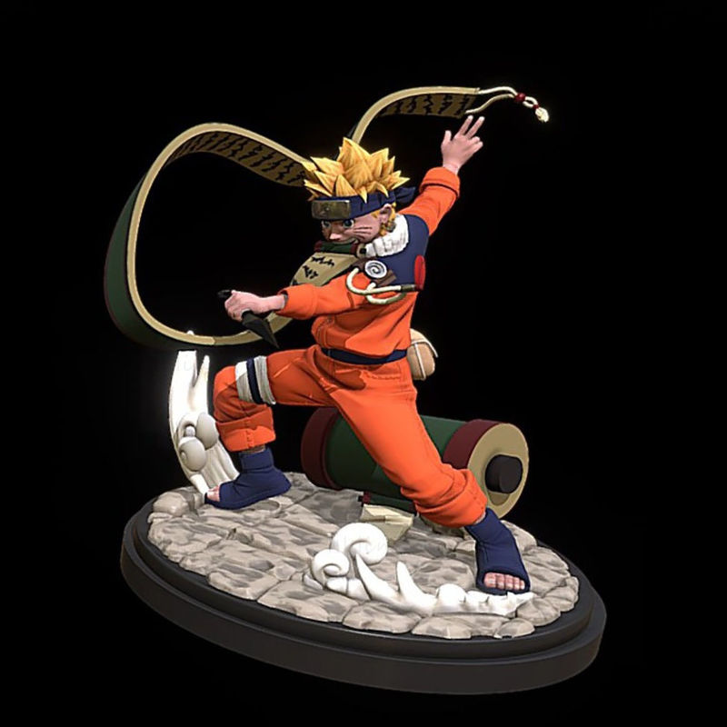 Naruto figuur 3D-model klaar om STL af te drukken