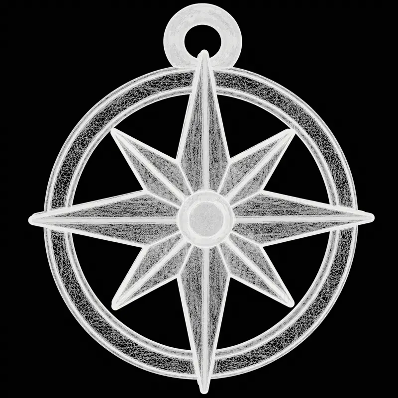 Modello di stampa 3D di design di gioielli con ciondolo a forma di bussola nautica