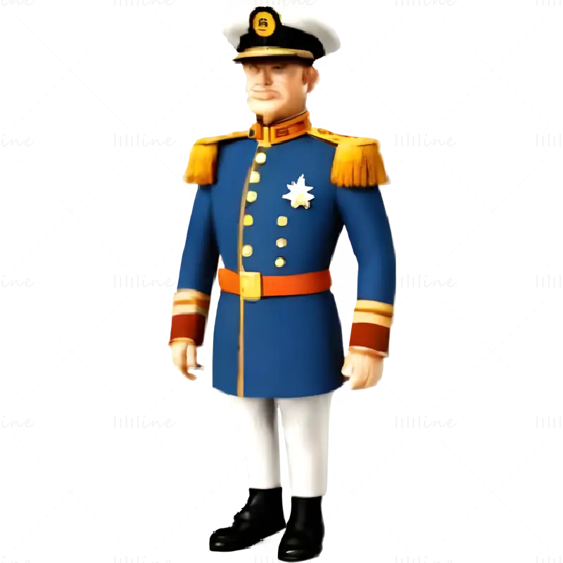 Marineofficier-figuur 3D-printmodelcollectie