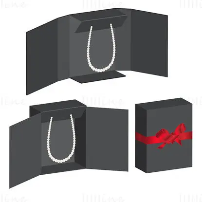 Necklace packaging box dieline vector