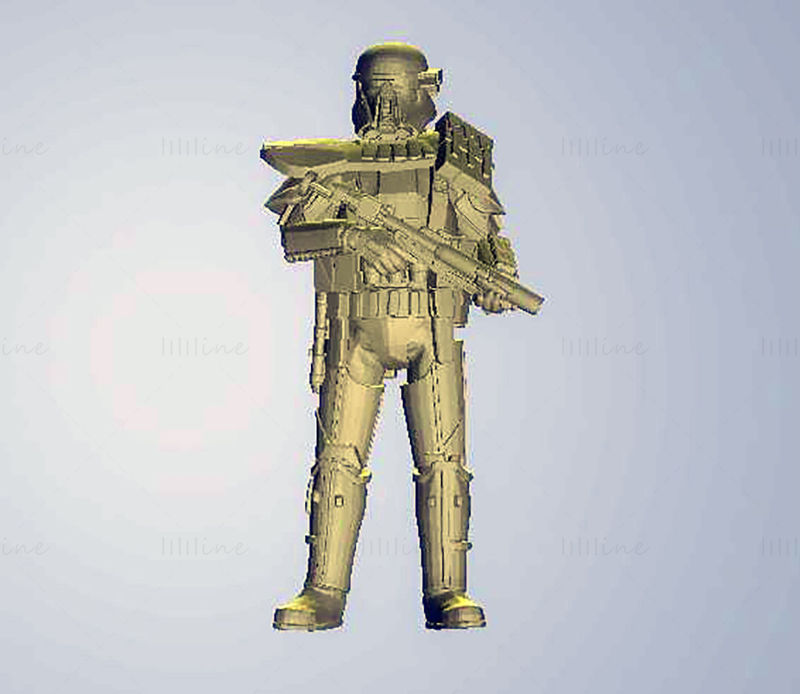 Necro Trooper Commander 3D Printing Model STL