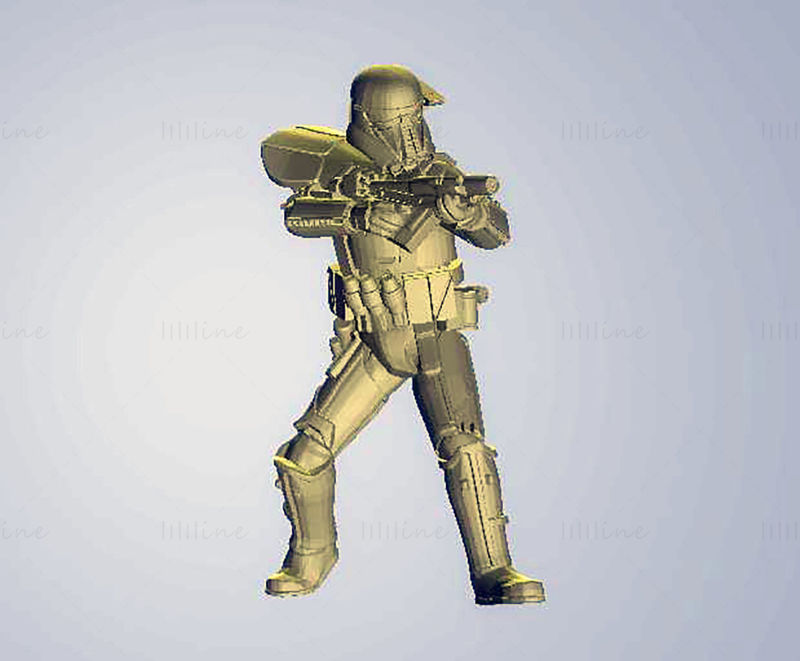 Necro Trooper Commander 3D Printing Model STL