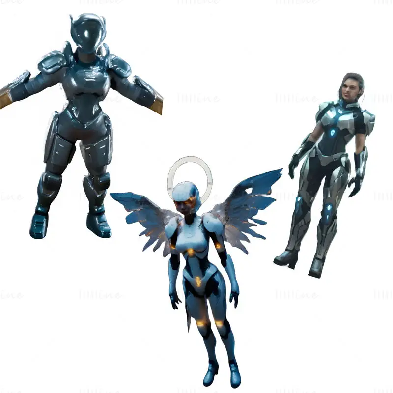 Neo-Angel Armor 3D-printmodelcollectie