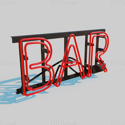 Neon Bar Sign 3D Model