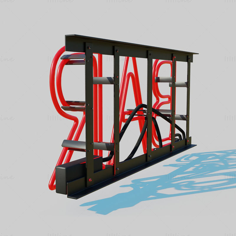 Neon Bar Sign 3D-Modell
