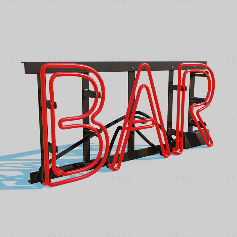Neon Bar Sign 3D-Modell