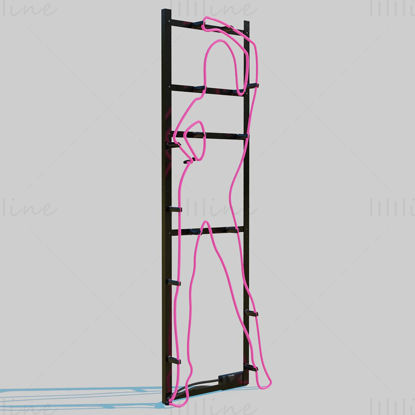 Neon Girl Sign Blender 3D Model