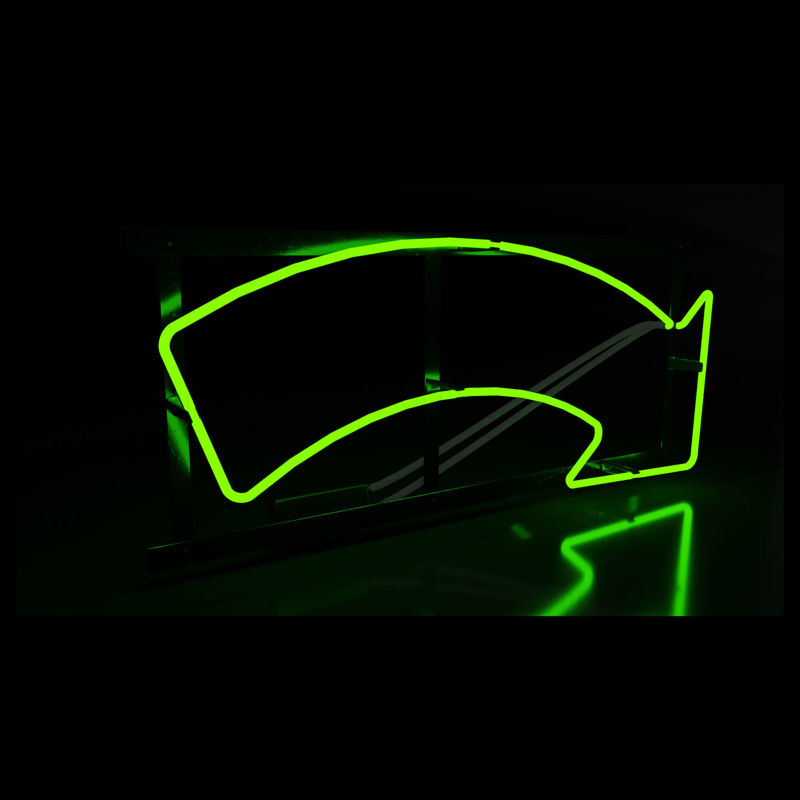 Modelo 3D de signo de flecha verde neón