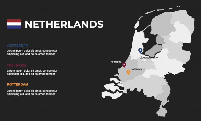 Netherlands Infographics Map editable PPT & Keynote