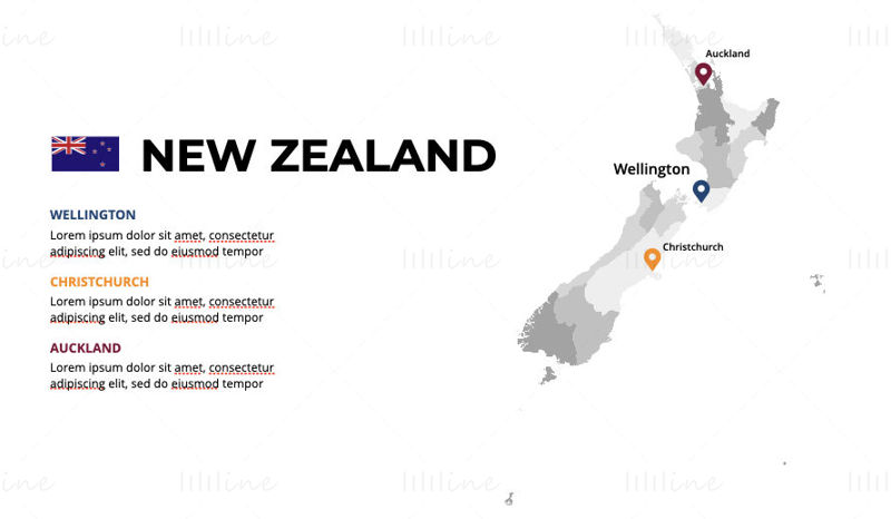 New Zealand Infographics Map editable PPT & Keynote