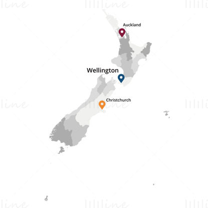 Yeni Zelanda harita vektörü