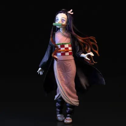 Nezuko Kamado Demon Slayer 3D-utskriftsmodell STL-filer - Anime-figurfiler av høy kvalitet